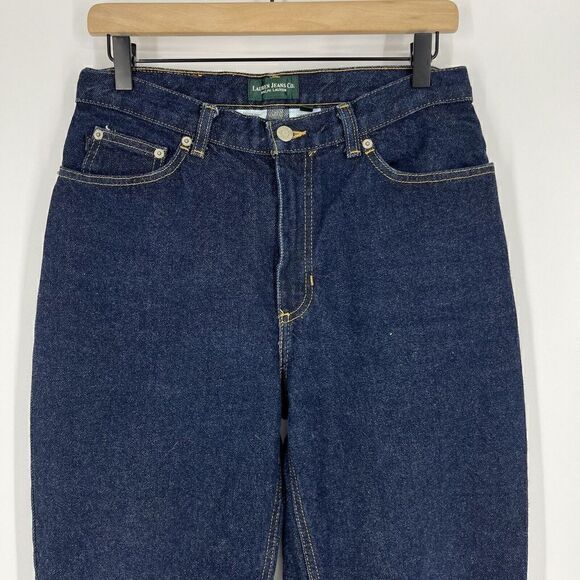 Ralph Lauren Jeans Co Jeans Size 8 Womens Dark Indigo Wash Straight Chore VTG - Picture 2 of 9